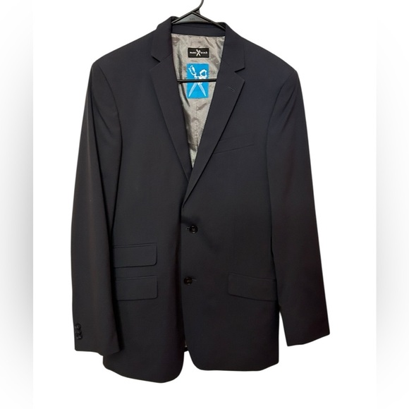 Marc Ecko Black Suit Blazer size 38L 2 button closure businessman office - Picture 1 of 10